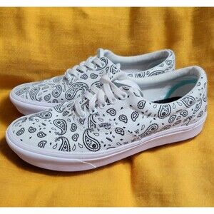 Vans Comfycush Era Paisley True White/Black Slip Ons (MEN 8)/(WOMEN9.5) NWOB